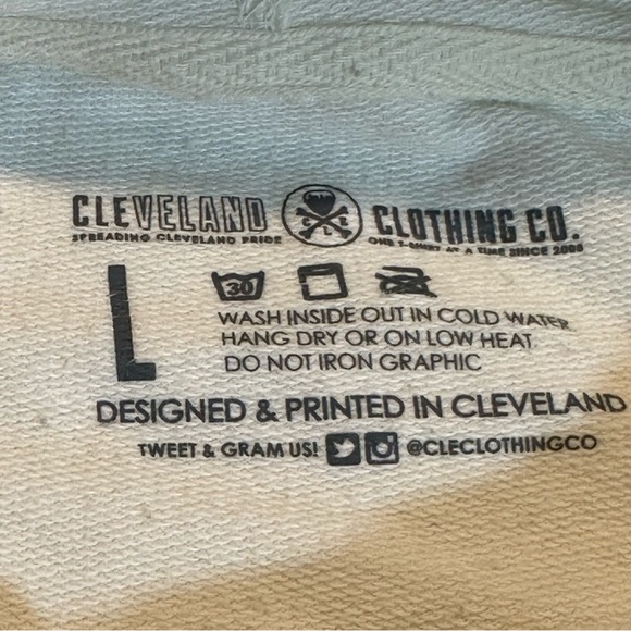 Cleveland Football Hoodie | Size L | Cream Graphic Sweatshirt - Picture 5 of 12